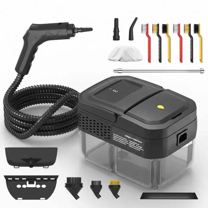 Nettoyeur Vapeur à Main Portable Nettoyeur Vapeur 1800ml 2500W pour Cuisine/Salle de Bain/Maison La poignée nécessite des piles