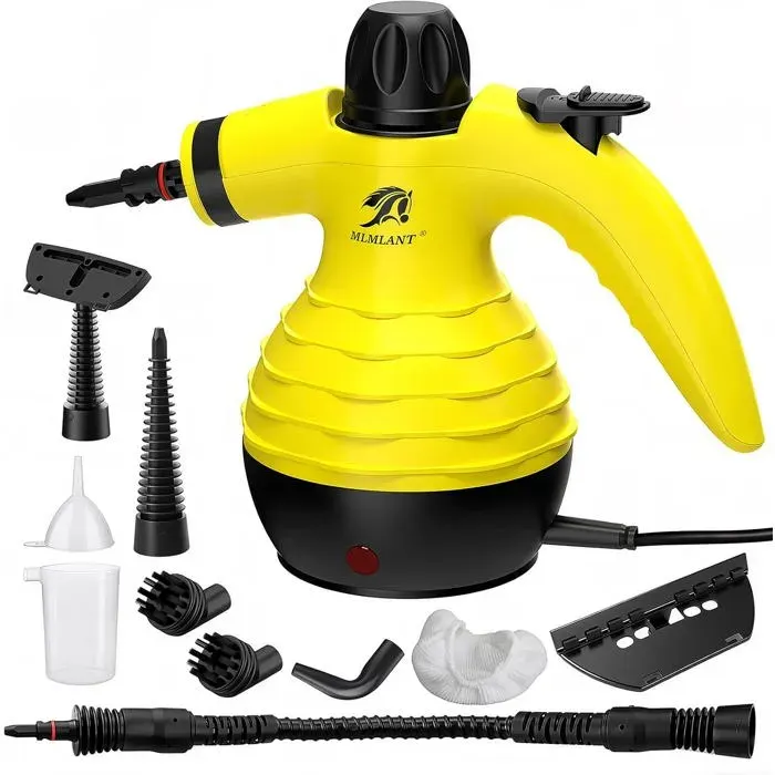 Nettoyeur Vapeur à Main pour la MaisonVapeur Chaude 221°F1050W de vapeur chaude avec 9 accessoiresparfait pour fourscanapés