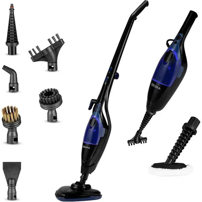 Nettoyeur vapeur à main Puur Prime Control Kit de buses 13 en 1 pour sols tapis carrelages joints fenêtres tissus 1500 W