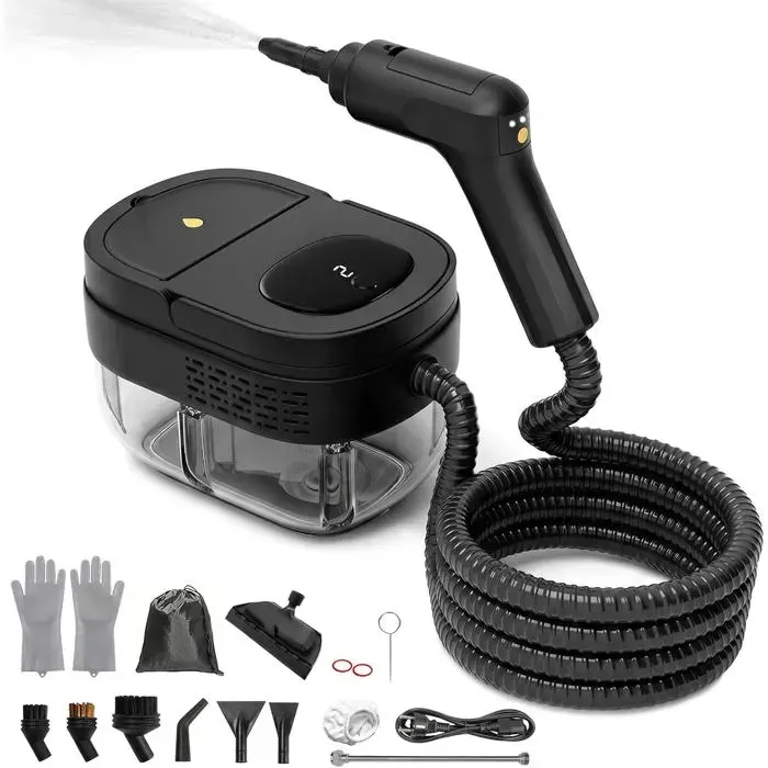 Nettoyeur Vapeur à Main2500W Nettoyeur Vapeur Haute Pression avec Poignée Réglable à 3 Positions & Réservoir deau de 16L