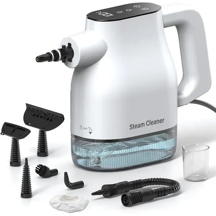 Nettoyeur Vapeur avec Écran Tactile IntelligentChauffe Rapide en 10sRéservoir dEau de 400mlCâble dAlimentation de 4mNettoyeur