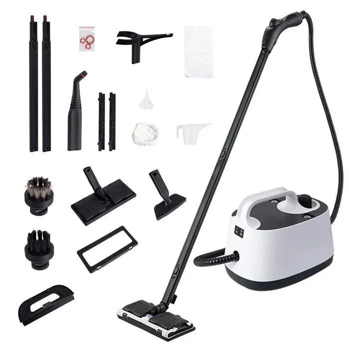 Nettoyeur Vapeur- Balai Vapeur - 2000W - Réservoir 18L - Durée 30 min - Température 160°C-dapté aux tapis sols vitres et