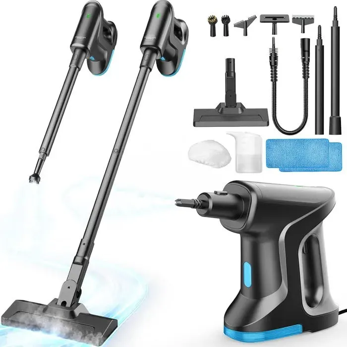 Nettoyeur Vapeur Balai Vapeur Démontable Chauffe En 15S 145℃ Nettoyage À La Vapeur Sans Produits Chimiques Steam Cleaner Portabl