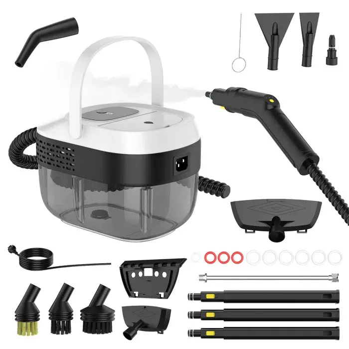 Nettoyeur Vapeur Électrique 2500W 3Bar 105℃ 1600ml Nettoyeur Vapeur Écran Digital 17 Pièces Pour Sol Cuisine Vitre Canapé Voiture