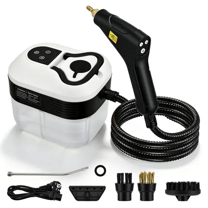 Nettoyeur Vapeur Haute Pression 2500 W Réservoir 15 L 6 Modes Prêt en 15 s Multi-Surfaces pour Maison et Voiture