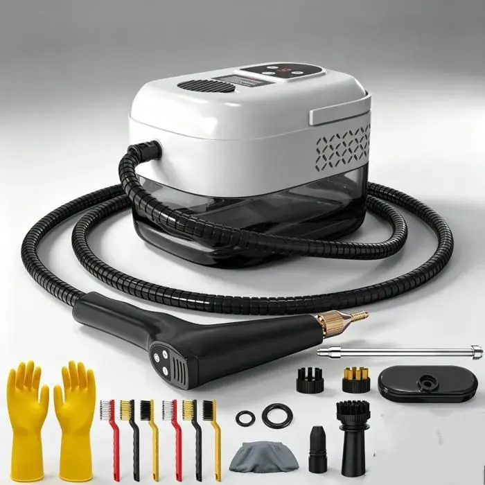 Nettoyeur Vapeur Haute Pression 2500W Nettoyeur Vapeur 3.5Bar 105°C 6 Niveaux Écran Tactile 1200ml Pour Cuisine Canapé Carrelage