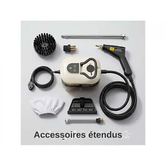 Nettoyeur Vapeur Haute Pression 3000W 105°C / 45 bar 6 Niveaux Réglables Réservoir 12L – Noir