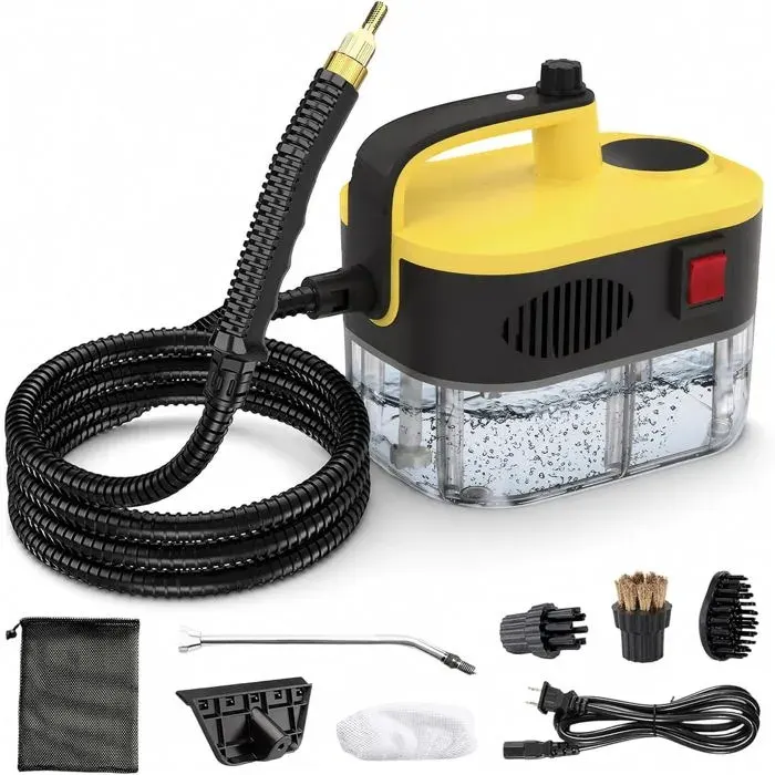Nettoyeur vapeur haute pression 6 niveaux temps de chauffe de 10 s réservoir visible de 1200 ml 105 °C 35 bar