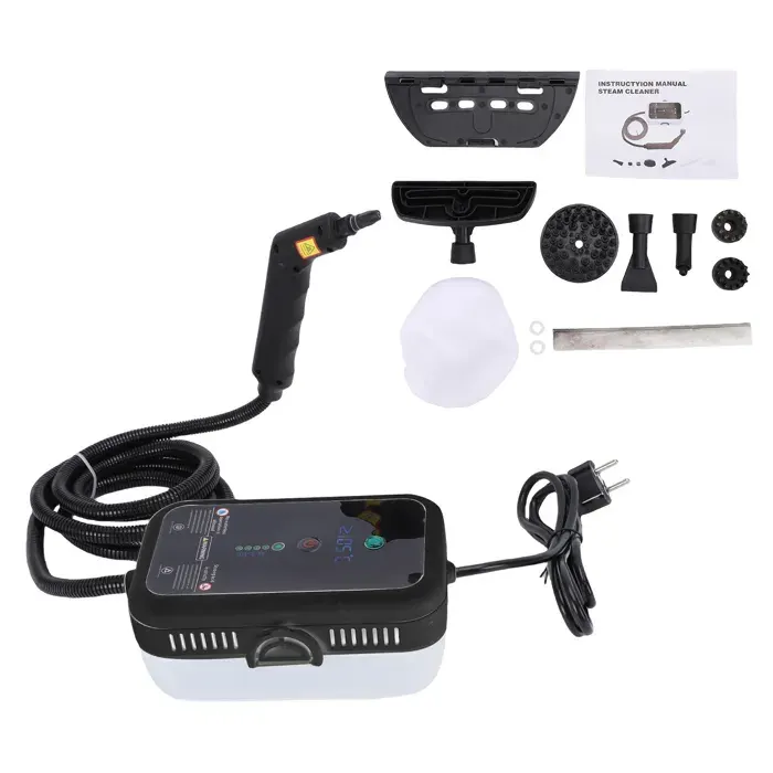 Nettoyeur vapeur haute pression – Nosheir – 1600W 105°C 3 bar – Cuisine hotte salle de bain – 230V noir