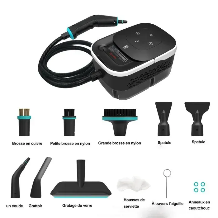 Nettoyeur Vapeur Multifonction - 1250ml - 1500W - Stérilisation 9999% Pour Cuisine/Salle de Bain/Maison/Auto/Tissus