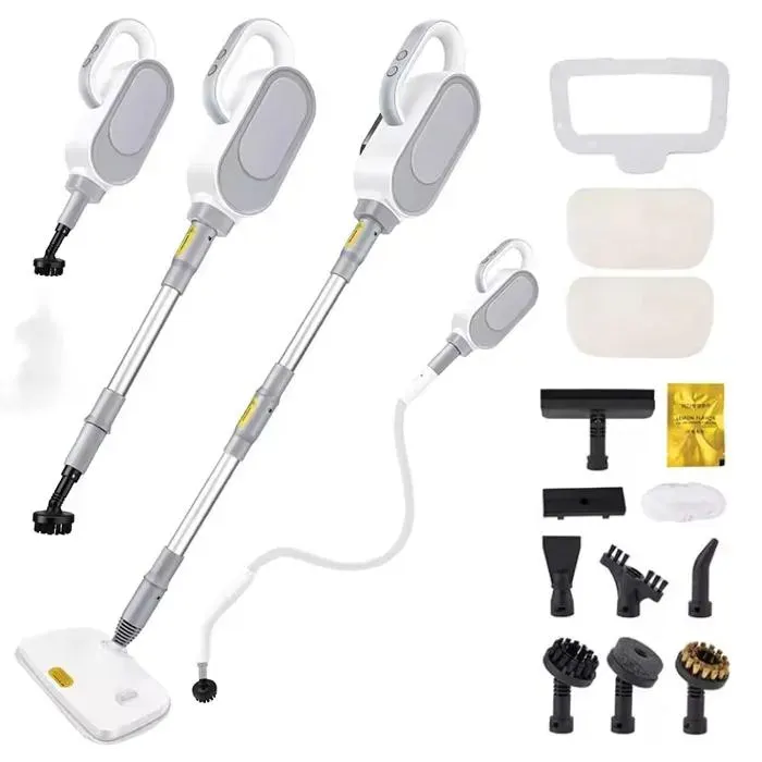 Nettoyeur Vapeur - Multifonction - 140°C - 3 Niveaux de Vapeur - Réservoir 500ml - 9 Brosses - Pour Sol Cuisine Salle de Bain