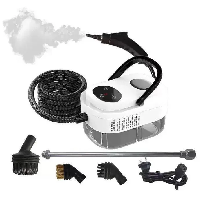 Nettoyeur Vapeur Nettoyant Vapeur 2500W écran Tactile Intelligent 1000ML Réservoir deau 6 niveaux réglable avec poignéeBlanc