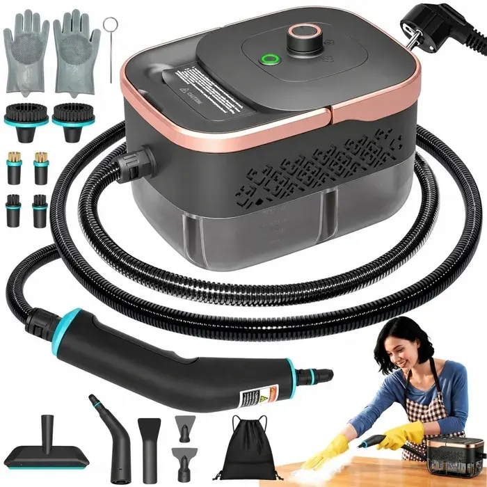 Nettoyeur vapeur-Nettoyeur vapeur 2500W-3 niveaux-1250 ml-4 bars-Chauffe 15s-45 min-Écologique-Portable-Multi-surfaces