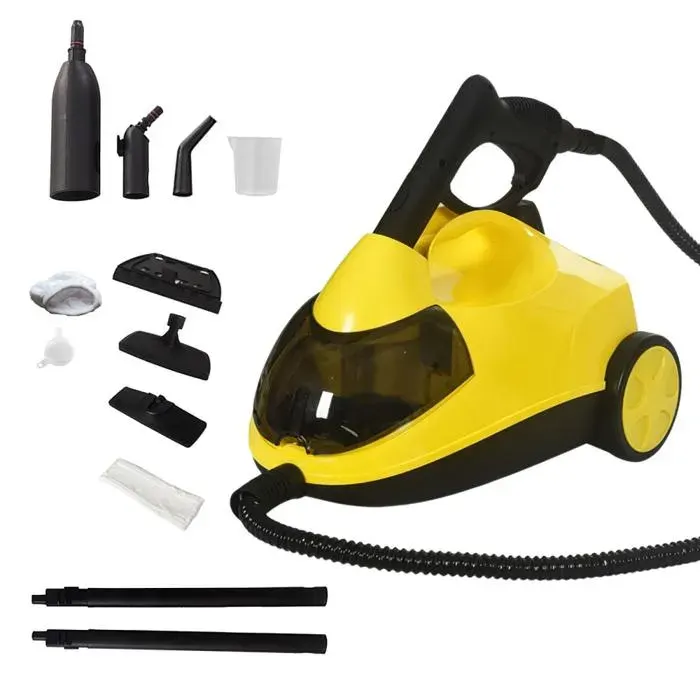 Nettoyeur Vapeur Nettoyeur Vapeur Haute Pression 2000W Réservoir 2L Câble 5 m 5 Bars 106°C Pour Maison/Auto/Tissus jaune