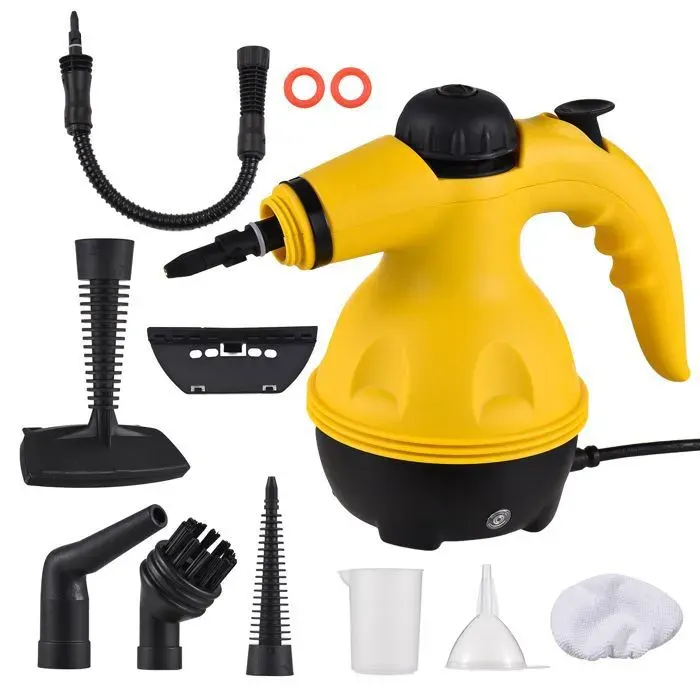 Nettoyeur Vapeur Portable 1000W Haute Pression 3 Bar Chauffe Rapide avec Embouts pour Cuisine Salle de Bain Voiture