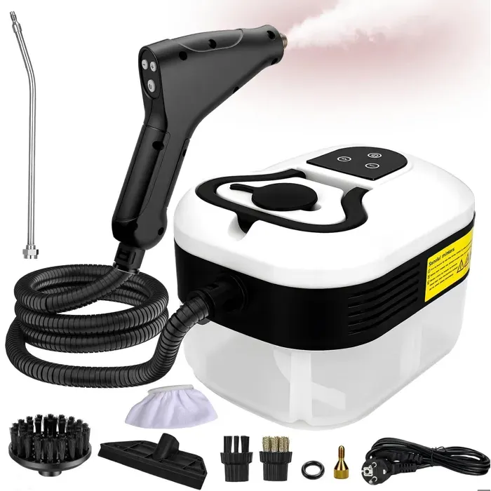 Nettoyeur Vapeur Portable 1500W - 3.5 Bar - 1200ml - 6 Vitesses - 15s Préchauffage - Idéal pour Voiture Cuisine Sols Meubles