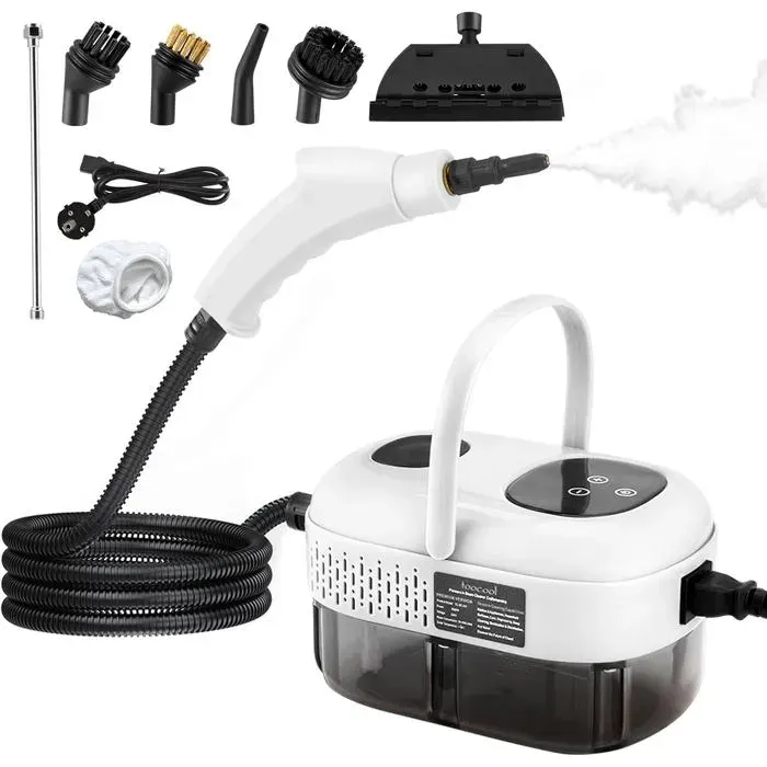 Nettoyeur Vapeur Portable 2500 W 1100 Ml Haute Pression Avec 3 Têtes De Brosse - Multifonction Pour Meubles De Cuisine Salle De B
