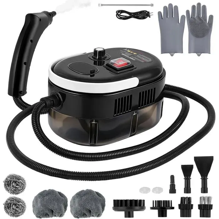 Nettoyeur Vapeur Portable 2500WNettoyeur Vaporisateur 4.5 Bar1.2l6 Vitesses15s PréchauffageIdéal pour VoitureCuisineSols
