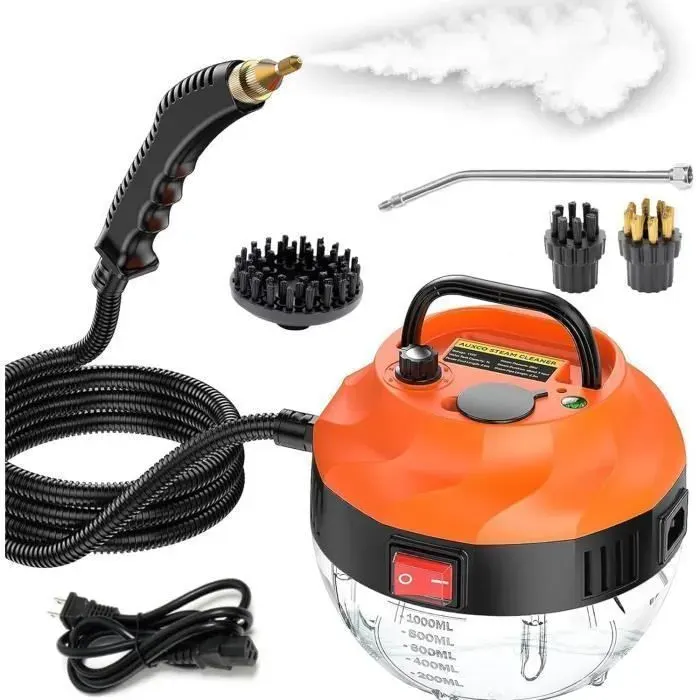 Nettoyeur Vapeur Portable Brillsten 2500 W 1350 ml 3 Têtes de Brosse Haute Pression
