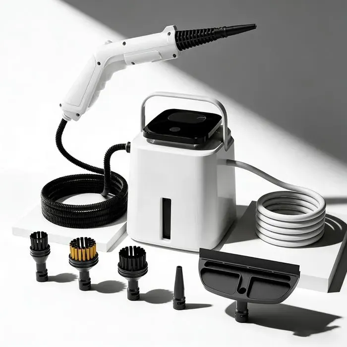 Nettoyeur Vapeur portable - IDEKO - Écran LCD - Haute pression - Multi-surfaces - Blanc