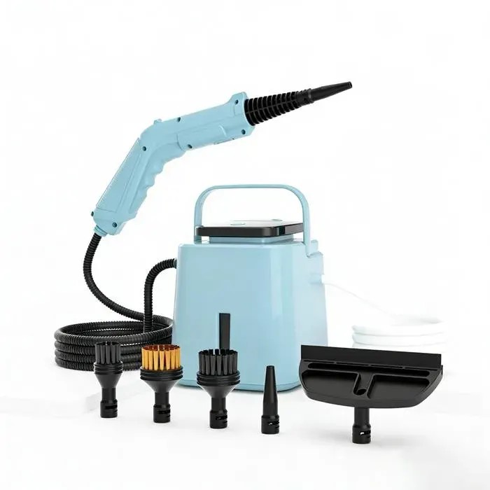 Nettoyeur Vapeur portable - IDEKO - LCD - Élimine 99% des bactéries - Haute pression - Bleu
