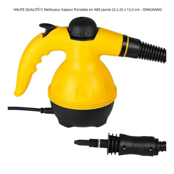 Nettoyeur Vapeur Portable - QUIIENCLEE - Modèle DINGXIANG - ABS Jaune - 22x22x135 cm - Lavage sous pression
