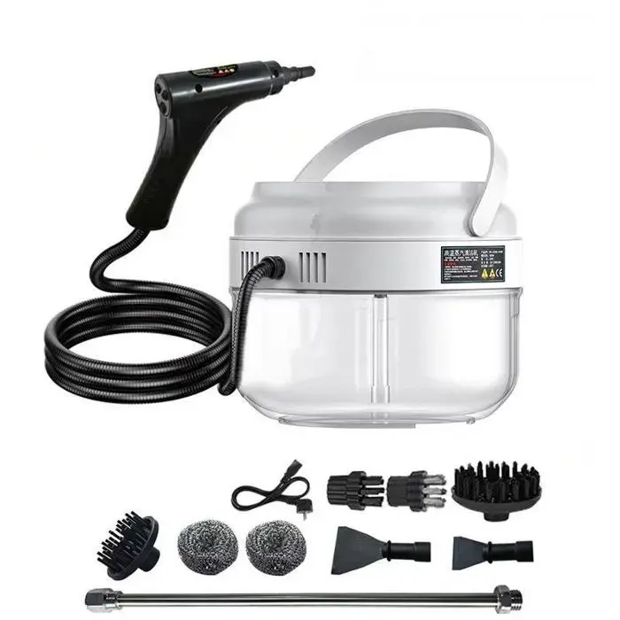 Nettoyeur Vapeur Portatif 1800W Steam Cleaner pour La Maison 1700ML Réservoir deau pour Fenêtres Cuisine Sol 105℃/221℉- - Blanc