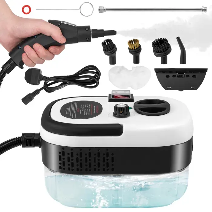 Nettoyeur vapeur portatif avec réservoir de 1500 ml haute pression portable avec 3 types de buses et 6 vitesses réglables