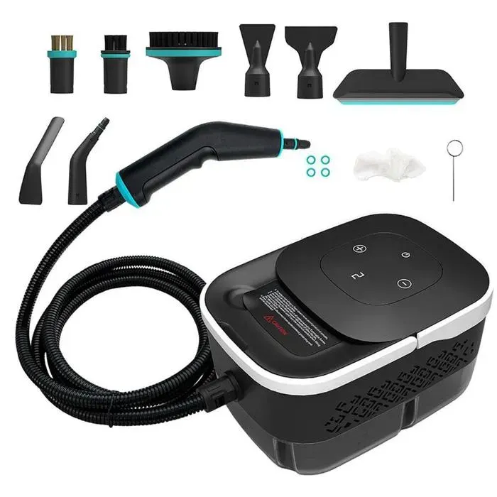 Nettoyeur vapeur portatif de 3500 W avec 6 niveaux de puissance 8 buses réservoir de 1250 ml haute pression de 4 bars et