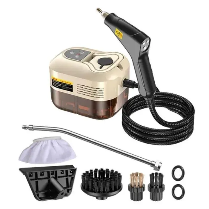Nettoyeur Vapeur Portatif Haute Efficacité avec Stérilisations Avancées pour Maison Voiture Cuisine Climatiseur Prise UE Beige