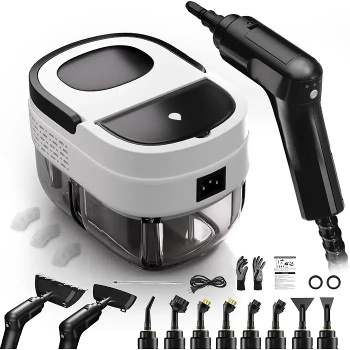 Nettoyeur Vapeur Portatif Steam Cleaner Pour La Maison Multi-Usage Steamer Poignée Réglable 3 Niveaux 1600Ml Réservoir DEau