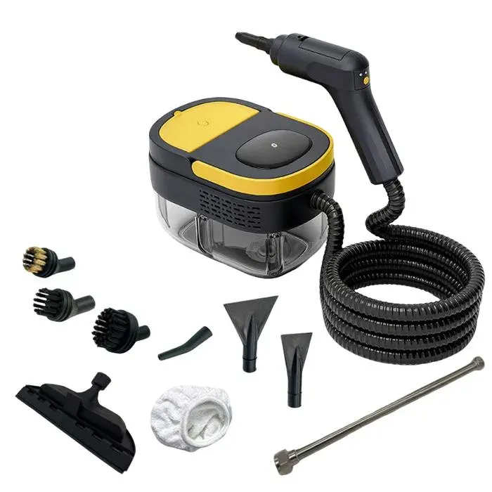 Nettoyeur vapeur Pulvérisateur Vapeur 2500W 3Bar 1600ml 40min 3 Vitesses 9 Embouts Pour Nettoyage Sol Cuisine Vitre Canapé