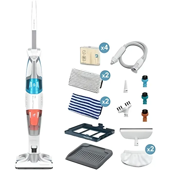 Nettoyeur Vapeur - Rowenta - Clean & Steam Multi - 2 en 1 - Aspiration et Nettoyage - Bleu