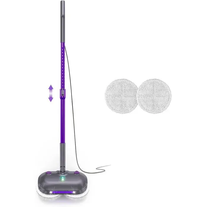 Nettoyeur Vapeur Vaporetto Vapeur Nettoyeur avec Tampons Rotatifs grand réservoir dun câble de 7M éclairage LED intégré