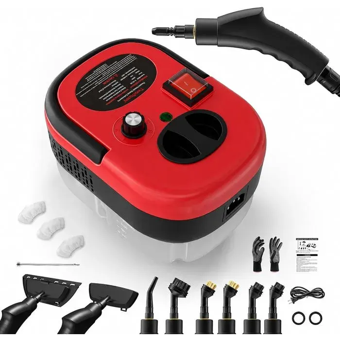 Nettoyeur VapeurSteam Cleaner Haute PressionRéservoir 1.2L Grande CapacitéNettoyeur Vapeur à MainNettoyant Vapeur pour Fenêtres