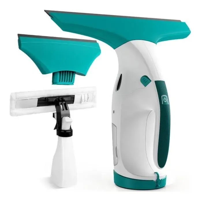 Nettoyeur Vitre Kit Lave Vitre Amélioré avec Raclettes de 17cm & 28cm Laveur de Vitre Sans Fil avec 40min dAutonomie & Réservoir