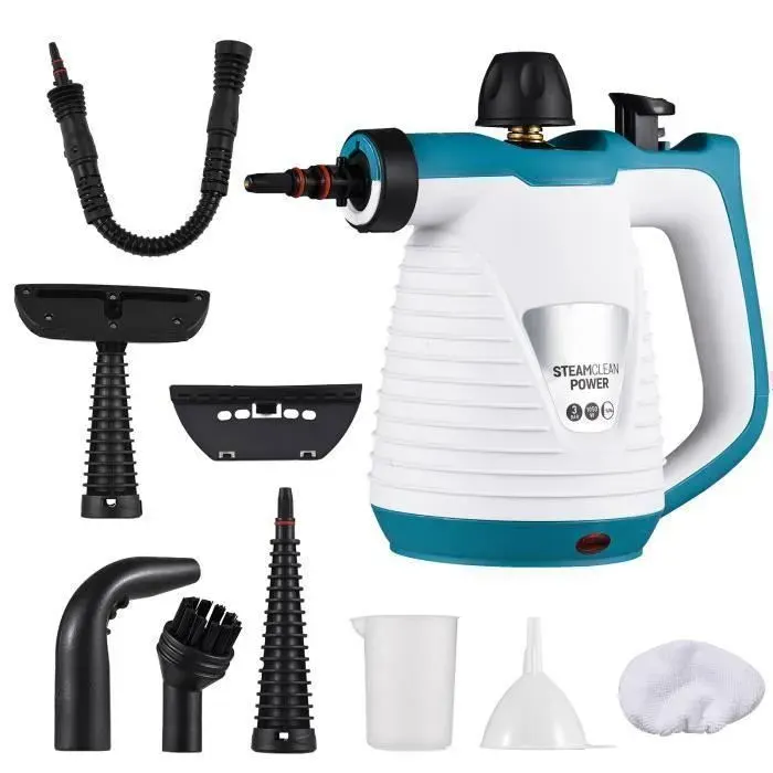 Nettoyeurs Vapeur Portatifs Ensemble 9 en 1 pour le Nettoyage de la Maison Nettoyeur Vapeur sans Produits Chimiques 3 Bar 1050w