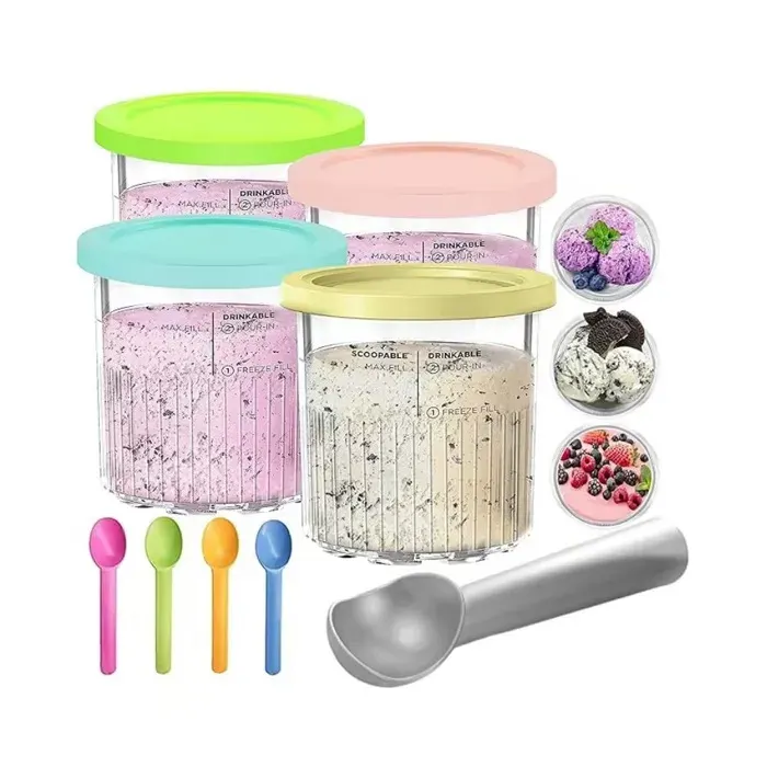 Ninja Creamy Deluxe Lot de 4 récipients pour machine à glace NC501 NC500 Series 680 ml 11 en 1 sans BPA passe au lave-vaisselle