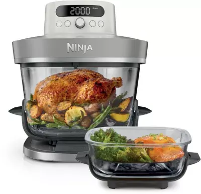 Ninja - Friteuse Sans Huile Crispi Pro 7-En1, 2 Récipients En Verre De 5.7 Et 2.3l, As101eulg Beige