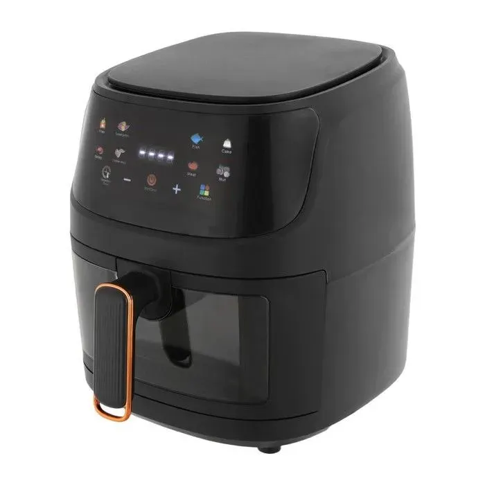 Noir Friteuse à air chaud 5L/1.1 Gallon-1350W-220V-1-120min -80-200℃/176-392℉-Facile à nettoyer-LED lumineux