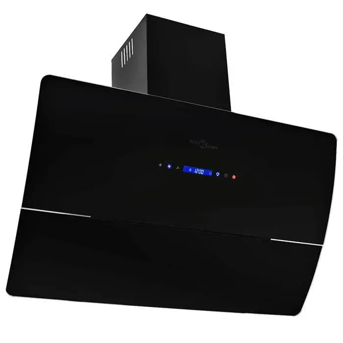 Noir Hotte murale acier inoxydable 756 m³/h 90 cm Noir - Hotte aspirante H18076