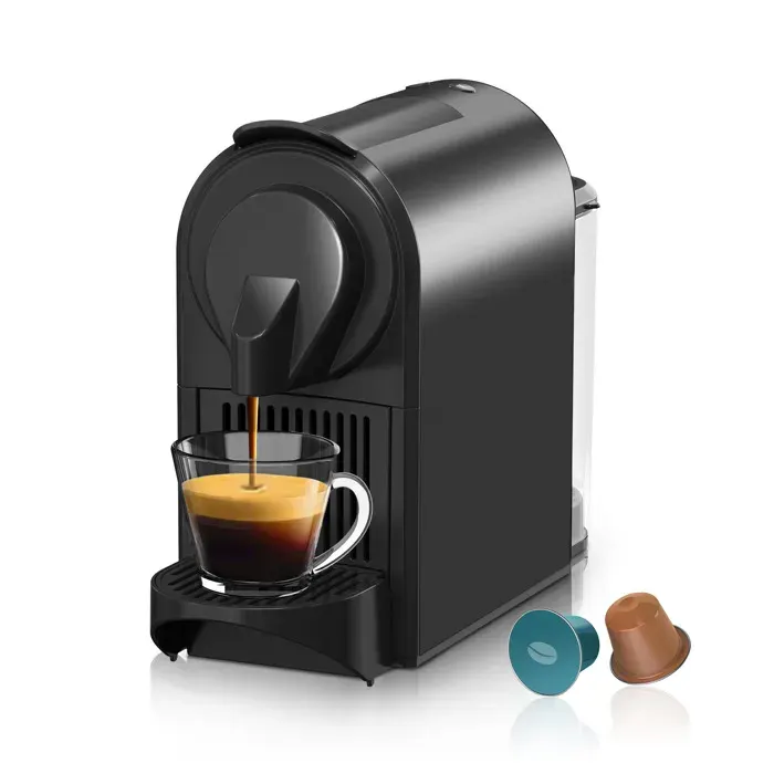 Noir Machine à café capsules expresso automatique compacte compatible bureau maison broyeur intégré