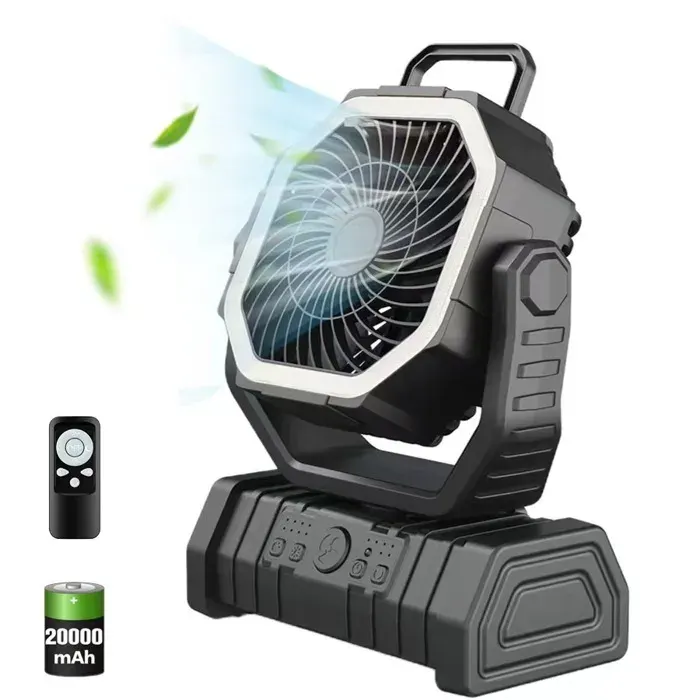 Noir Ventilateur portable ventilateur USB rechargeable longue autonomie oscillant refroidissement silencieux pour tente 20000mAH