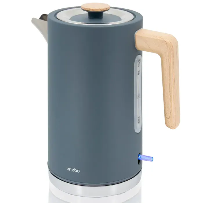 Nordic Bouilloire Électrique 17L Sans Fil Ébullition Rapide Sans BPA Base 360 Briebe KT1165GRY 2200W Gris