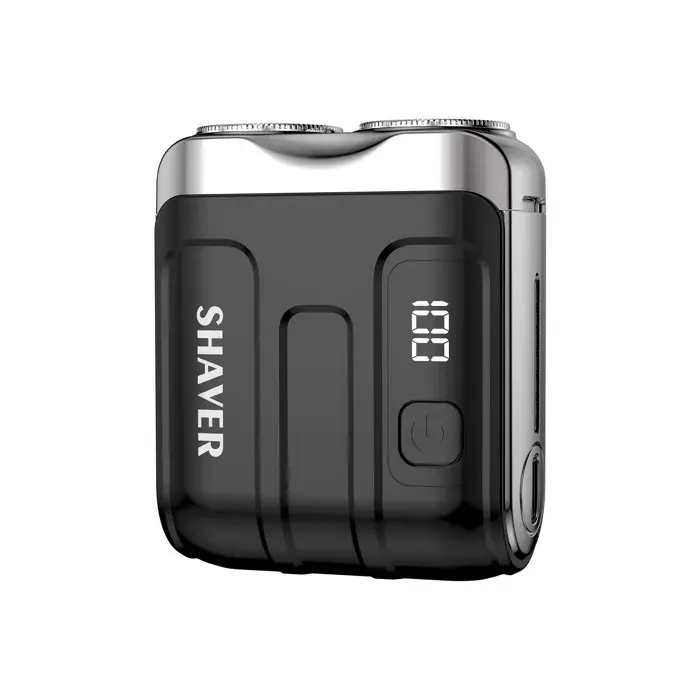 Nouveau mini-rasoir électrique portable pour homme (version améliorée) : double tête flottante noir rechargeable par USB