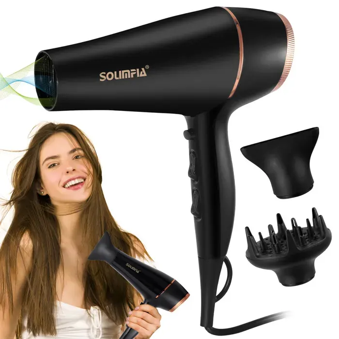 Nouveau Seche Cheveux électrique domestique avec 5 réglages de température du vent et soins capillaires à ions négatifs haute