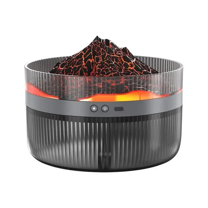 Nouvelle machine daromathérapie volcanique 2L humidificateur de flamme multifonctionnel grande capacité diffuseur de grand volume