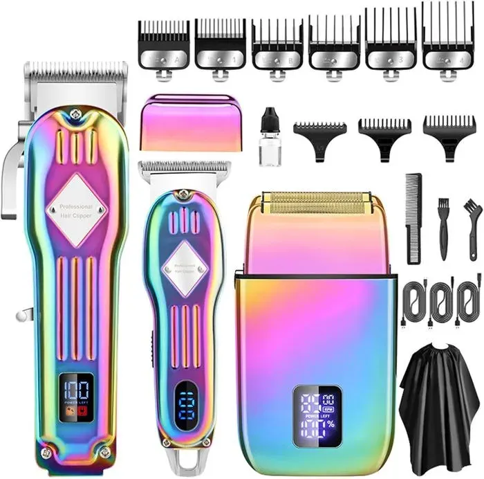Nouvelle tondeuse à cheveux numérique LCD tondeuse à cheveux professionnelle pour hommes (couleur dégradée)
