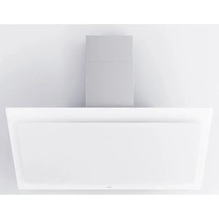 Novy - hotte décorative inclinée 120cm 808m3-h verre blanc - 7841