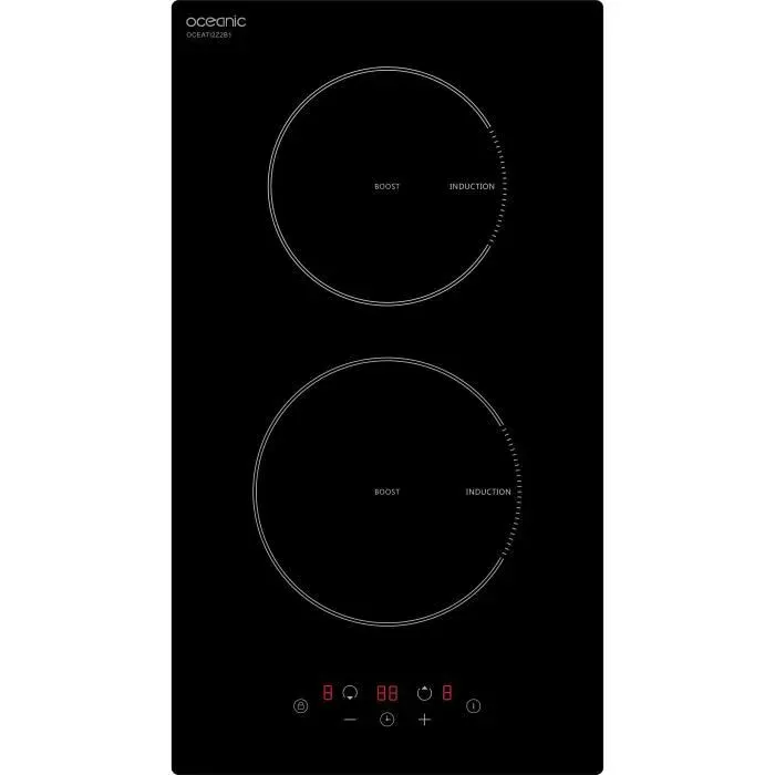 OCEANIC Domino induction noir encastrable - 3500W - 2 Boosters